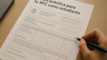 Estudiante realizando trámite de RFC en una computadora