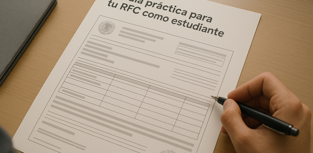 Estudiante realizando trámite de RFC en una computadora