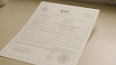 Persona realizando trámite para obtener su RFC en México.